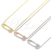 Collares con Dije 04.336.0047.1.16 Plata Rodinada, con Zirconia Cubica Blanca, Pulido, Tono Rosado (Grosor 01 MM, 16 Pulgadas de Largo)