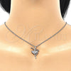 Collares con Dije 04.336.0157.16 Plata Rodinada, con Zirconia Cubica Blanca, Pulido, Rodinado (Grosor 01 MM, 16 Pulgadas de Largo)