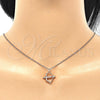 Collares con Dije 04.336.0060.1.16 Plata Rodinada, con Zirconia Cubica Blanca, Pulido, Tono Rosado (Grosor 01 MM, 16 Pulgadas de Largo)