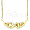 Collares con Dije 04.336.0003.2.16 Plata Rodinada, con Zirconia Cubica Blanca, Pulido, Tono Dorado (Grosor 01 MM, 16 Pulgadas de Largo)