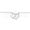 Collares con Dije 04.336.0183.16 Plata Rodinada, Diseño de Pajaro y Corazón, con Micro Pave Blanca, Pulido, Rodinado (Grosor 01 MM, 16 Pulgadas de Largo)