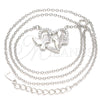 Collares con Dije 04.336.0183.16 Plata Rodinada, Diseño de Pajaro y Corazón, con Micro Pave Blanca, Pulido, Rodinado (Grosor 01 MM, 16 Pulgadas de Largo)