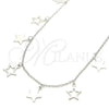 Collares con Dije 04.336.0184.16 Plata Rodinada, Diseño de Estrella, Pulido, Rodinado (Grosor 01 MM, 16 Pulgadas de Largo)
