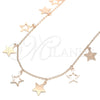 Collares con Dije 04.336.0184.1.16 Plata Rodinada, Diseño de Estrella, Pulido, Tono Rosado (Grosor 01 MM, 16 Pulgadas de Largo)
