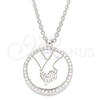 Collares con Dije 04.336.0186.16 Plata Rodinada, con Zirconia Cubica Blanca, Pulido, Rodinado (Grosor 01 MM, 16 Pulgadas de Largo)