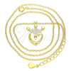 Collares con Dije 04.336.0010.2.16 Plata Rodinada, Diseño de Candado y Corona, Pulido, Tono Dorado (Grosor 01 MM, 6 Pulgadas de Largo)