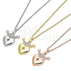 Collares con Dije 04.336.0010.2.16 Plata Rodinada, Diseño de Candado y Corona, Pulido, Tono Dorado (Grosor 01 MM, 6 Pulgadas de Largo)