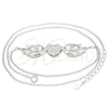 Collares con Dije 04.336.0198.16 Plata Rodinada, Diseño de Corazón, con Zirconia Cubica Blanca, Pulido, Rodinado (Grosor 02 MM, 16 Pulgadas de Largo)