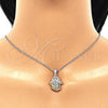 Collares con Dije 04.336.0201.16 Plata Rodinada, Diseño de Mano de Dios, Pulido, Tres Tonos (Grosor 01 MM, 16 Pulgadas de Largo)