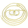 Collares con Dije 04.336.0030.2.16 Plata Rodinada, con Zirconia Cubica Blanca, Pulido, Tono Dorado (Grosor 01 MM, 16 Pulgadas de Largo)