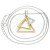 Collares con Dije 04.336.0208.16 Plata Rodinada, con Zirconia Cubica Blanca, Pulido, Tres Tonos (Grosor 01 MM, 16 Pulgadas de Largo)