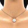 Collares con Dije 04.336.0209.1.16 Plata Rodinada, con Zirconia Cubica Blanca, Pulido, Tono Rosado (Grosor 01 MM, 16 Pulgadas de Largo)