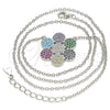 Collares con Dije 04.336.0223.16 Plata Rodinada, con Zirconia Cubica Multicolor, Pulido, Rodinado (Grosor 02 MM, 16 Pulgadas de Largo)