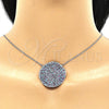 Collares con Dije 04.336.0224.16 Plata Rodinada, con Micro Pave Multicolor, Pulido, Rodinado (Grosor 01 MM, 16 Pulgadas de Largo)