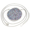 Collares con Dije 04.336.0224.16 Plata Rodinada, con Micro Pave Multicolor, Pulido, Rodinado (Grosor 01 MM, 16 Pulgadas de Largo)