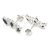Arete Dormilona 02.371.0007.2 Plata Rodinada, con Zirconia Cubica Negro, Pulido, Rodinado