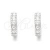 Argolla Huggie 02.332.0063.15 Plata Rodinada, con Zirconia Cubica Blanca, Pulido, Rodinado