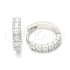 Argolla Huggie 02.332.0063.15 Plata Rodinada, con Zirconia Cubica Blanca, Pulido, Rodinado