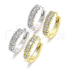 Argolla Huggie 02.332.0063.15 Plata Rodinada, con Zirconia Cubica Blanca, Pulido, Rodinado