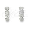Argolla Huggie 02.332.0065.15 Plata Rodinada, con Micro Pave Blanca, Pulido, Rodinado
