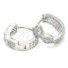 Argolla Huggie 02.332.0065.15 Plata Rodinada, con Micro Pave Blanca, Pulido, Rodinado