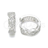 Argolla Huggie 02.332.0065.15 Plata Rodinada, con Micro Pave Blanca, Pulido, Rodinado