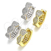 Argolla Huggie 02.332.0065.15 Plata Rodinada, con Micro Pave Blanca, Pulido, Rodinado
