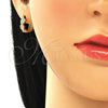 Argolla Huggie 02.332.0065.1.15 Plata Rodinada, con Micro Pave Blanca, Pulido, Tono Dorado
