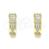 Argolla Huggie 02.332.0065.1.15 Plata Rodinada, con Micro Pave Blanca, Pulido, Tono Dorado