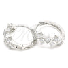Argolla Huggie 02.332.0067.15 Plata Rodinada, con Zirconia Cubica Blanca, Pulido, Rodinado