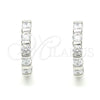 Argolla Huggie 02.332.0068.15 Plata Rodinada, con Zirconia Cubica Blanca, Pulido, Rodinado