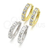Argolla Huggie 02.332.0068.15 Plata Rodinada, con Zirconia Cubica Blanca, Pulido, Rodinado