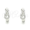 Argolla Huggie 02.332.0072.12 Plata Rodinada, con Zirconia Cubica Blanca, Pulido, Rodinado