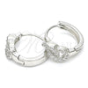 Argolla Huggie 02.332.0072.12 Plata Rodinada, con Zirconia Cubica Blanca, Pulido, Rodinado