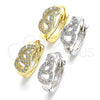 Argolla Huggie 02.332.0072.12 Plata Rodinada, con Zirconia Cubica Blanca, Pulido, Rodinado