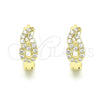 Argolla Huggie 02.332.0072.1.12 Plata Rodinada, con Zirconia Cubica Blanca, Pulido, Tono Dorado