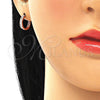 Argolla Huggie 02.332.0075.1.15 Plata Rodinada, con Zirconia Cubica Blanca, Pulido, Tono Rosado