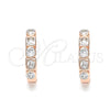 Argolla Huggie 02.332.0075.1.15 Plata Rodinada, con Zirconia Cubica Blanca, Pulido, Tono Rosado