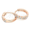 Argolla Huggie 02.332.0075.1.15 Plata Rodinada, con Zirconia Cubica Blanca, Pulido, Tono Rosado