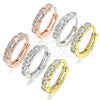Argolla Huggie 02.332.0075.1.15 Plata Rodinada, con Zirconia Cubica Blanca, Pulido, Tono Rosado