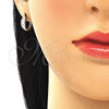 Argolla Huggie 02.332.0077.13 Plata Rodinada, con Zirconia Cubica Blanca, Pulido, Rodinado