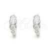 Argolla Huggie 02.332.0077.13 Plata Rodinada, con Zirconia Cubica Blanca, Pulido, Rodinado