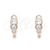 Argolla Huggie 02.332.0077.1.13 Plata Rodinada, con Zirconia Cubica Blanca, Pulido, Tono Rosado