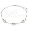 Pulsera Elegante 03.332.0001.07 Plata Rodinada, Pulido, Rodinado (Grosor 01 MM, 7 Pulgadas de Largo)