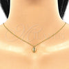 Collares con Dije 04.332.0001.2.16 Plata Rodinada, Pulido, Tono Dorado (Grosor 01 MM, 16 Pulgadas de Largo)