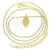 Collares con Dije 04.332.0001.2.16 Plata Rodinada, Pulido, Tono Dorado (Grosor 01 MM, 16 Pulgadas de Largo)
