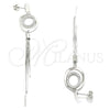 Arete Dormilona 02.186.0206 Plata Rodinada, con Zirconia Cubica Blanca, Pulido, Rodinado