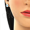Arete Dormilona 02.336.0179 Plata Rodinada, Diseño de Ojo Griego, Pulido, Rodinado