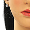 Arete Dormilona 02.369.0034 Plata Rodinada, Diseño de Ãrbol, con Zirconia Cubica Blanca, Pulido, Rodinado