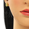 Arete Dormilona 02.369.0034.2 Plata Rodinada, Diseño de Ãrbol, con Zirconia Cubica Blanca, Pulido, Tono Dorado